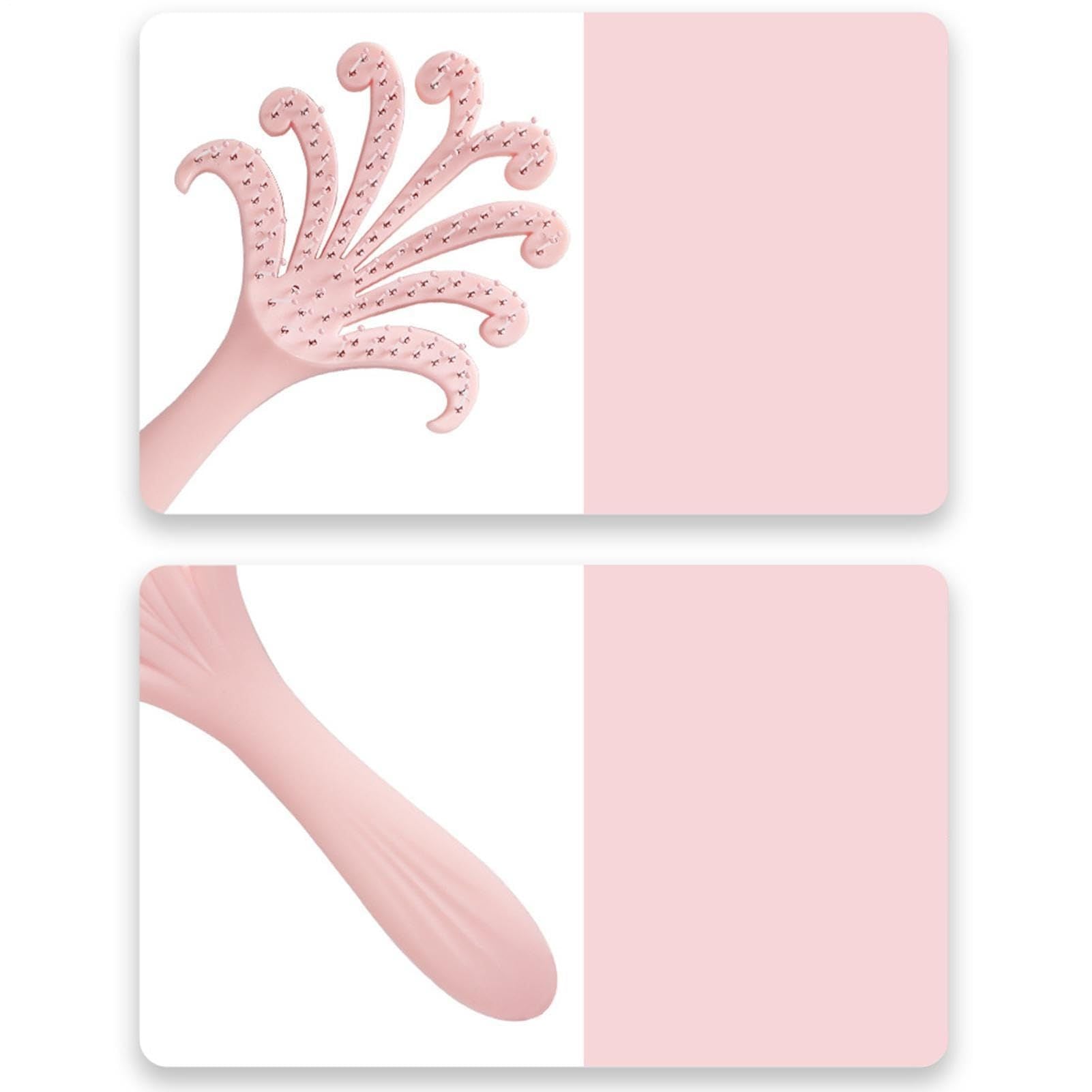 New light pink  Octopus Scalp Massage Comb, Gentle Fluffy Wide Tooth Hair Brush, Portable Wet Dry Use Detangling Hair Comb