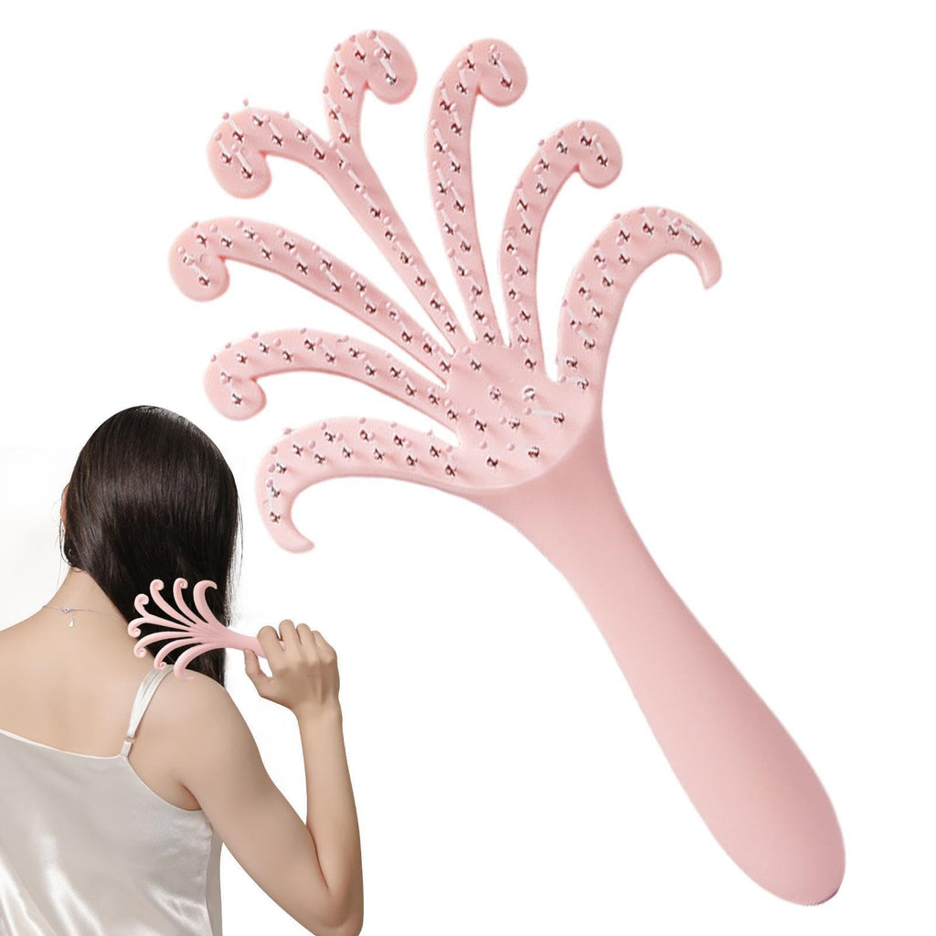 New light pink  Octopus Scalp Massage Comb, Gentle Fluffy Wide Tooth Hair Brush, Portable Wet Dry Use Detangling Hair Comb