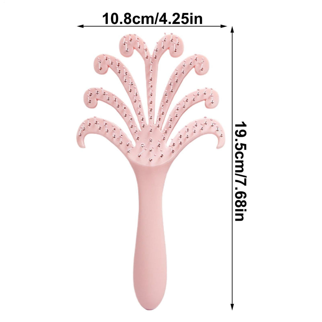 New light purple  Octopus Scalp Massage Comb, Gentle Fluffy Wide Tooth Hair Brush, Portable Wet Dry Use Detangling Hair Comb