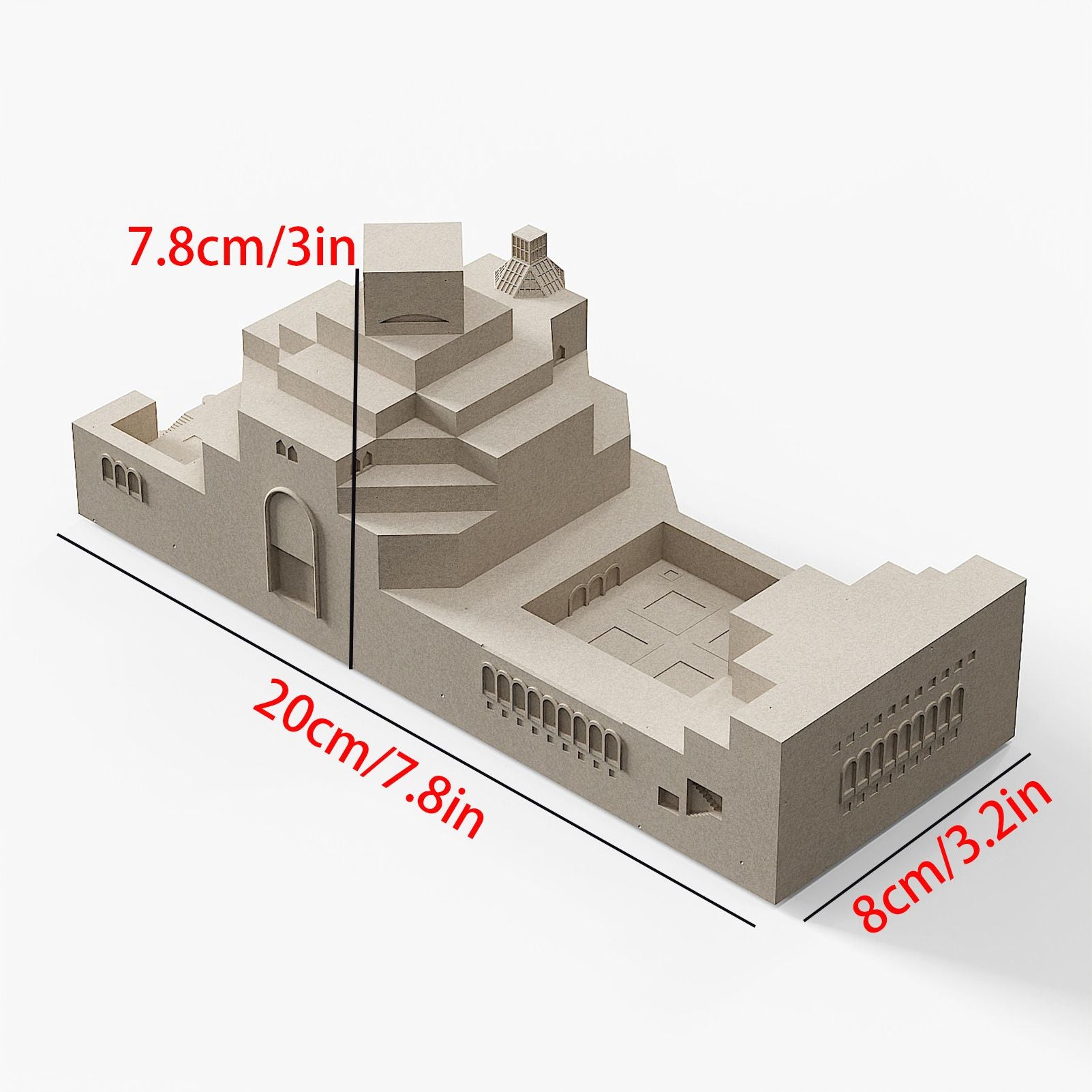 Museum of Islamic Art Doha Concrete Model Architectural Replica Sculpture & Desktop Decor（Khaki）