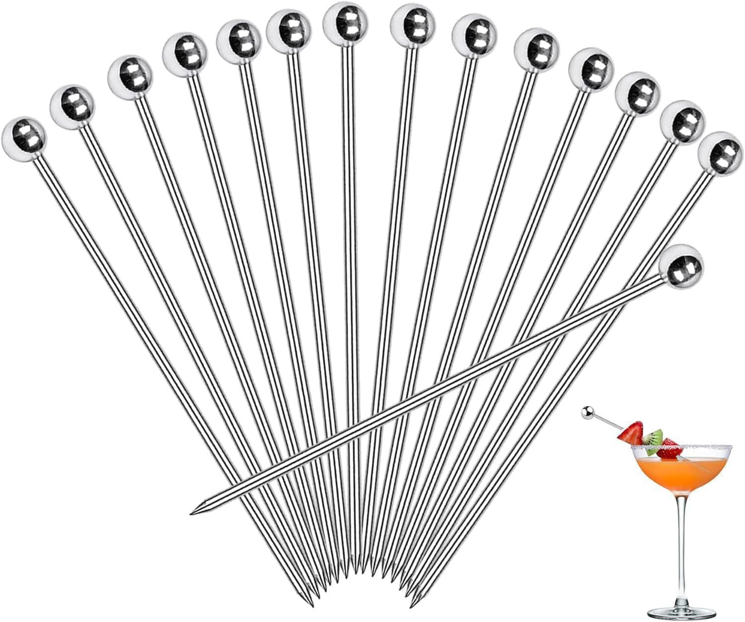 20 PCS Stainless Steel Toothpicks Gold