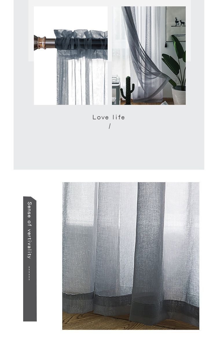 2 Pack Semi Blackout Sheer Curtains Gray
