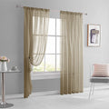 2 Pack Semi Blackout Sheer Curtains Light Mocha