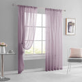 2 Pack Semi Blackout Sheer Curtains Light Purple