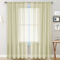 2 Pack Semi Blackout Sheer Curtains Beige