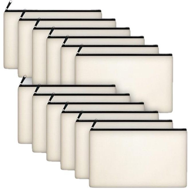 15 Pack Canvas Zipper Pencil Bag 21.5×14.5cm