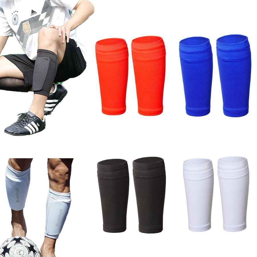 2 Pairs Soccer Shin Guard Sock Blue Size S