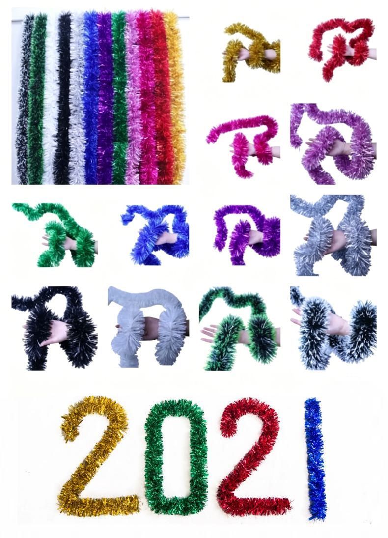 Thick Tinsel Garland 2M Party Decor Blue 5pcs