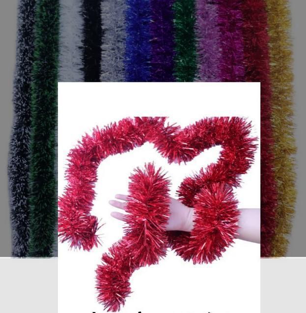 Thick Tinsel Garland 2M Party Decor Green 5pcs