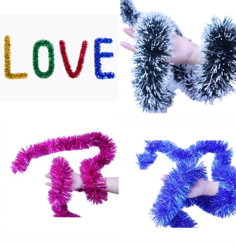 Thick Tinsel Garland 2M Party Decor Orange 5pcs