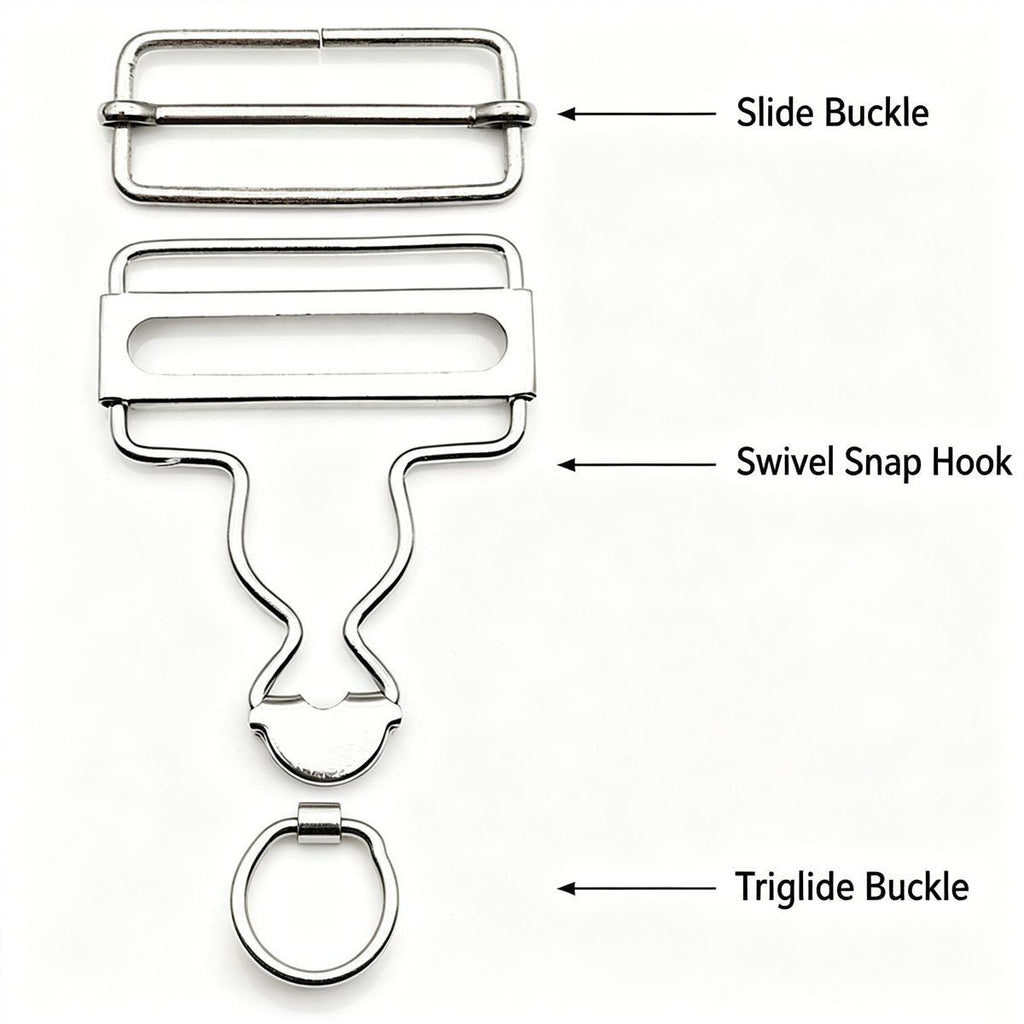6 Sets Metal Strap Adjuster Overalls Buckles Silver