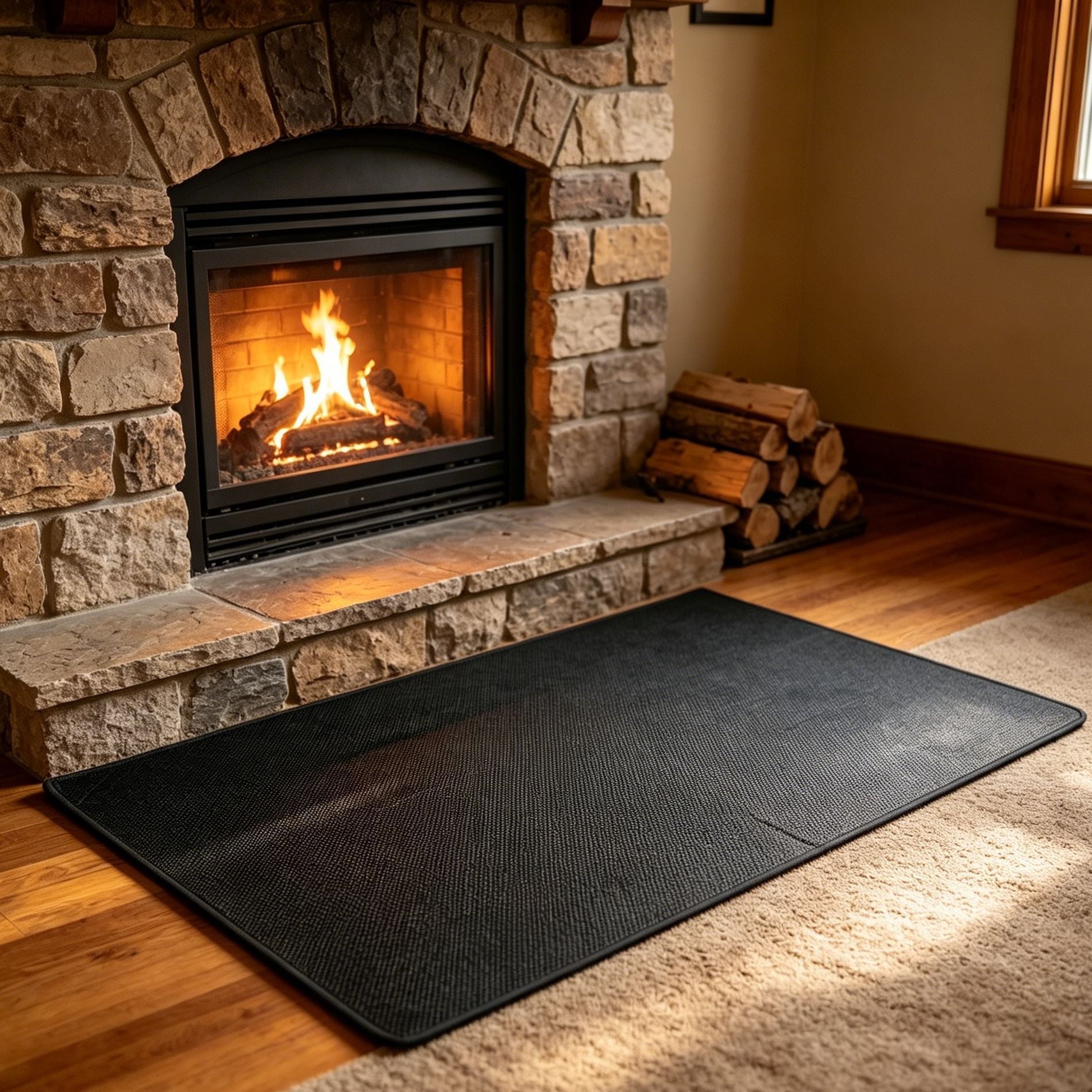 Dual Sided Fire Mat Prevent Deck Burn Stains(48*40IN)