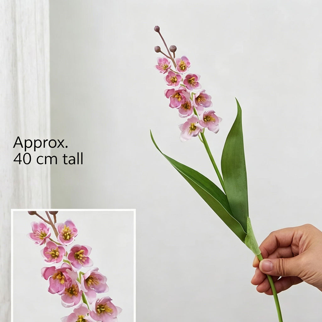 Artificial Pink Lily of The Valley, Romantic Decor, 3 Pack