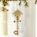 3pk White Gold Vintage Key Xmas Tree Ornament