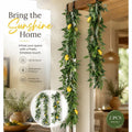 Willow Leaf Faux Lemon Vine Indoor Wall Greenery 2 Pack