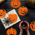 10pk Mixed Pumpkin & Spider Web Halloween Felt Coasters