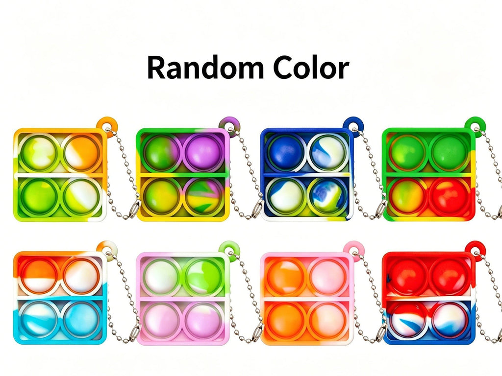 8pk 5cm Round Pop It Fidget Keychain