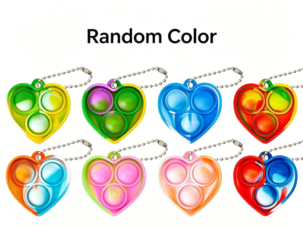 8pk 5cm Round Pop It Fidget Keychain