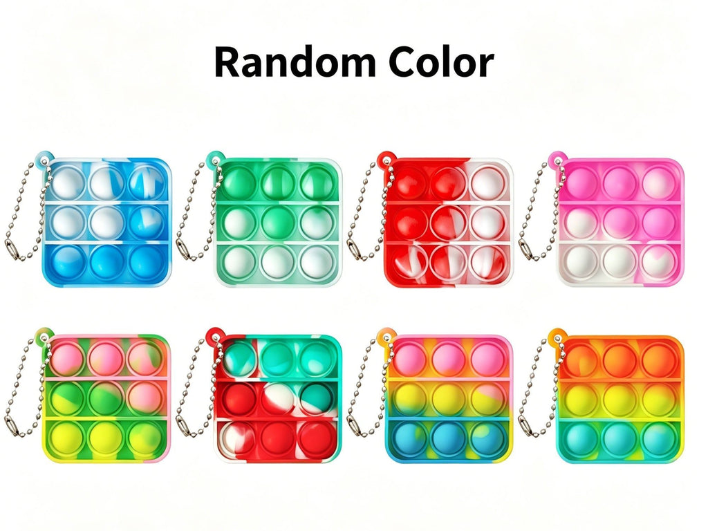 8pk 3cm Heart Pop It Fidget Keychain