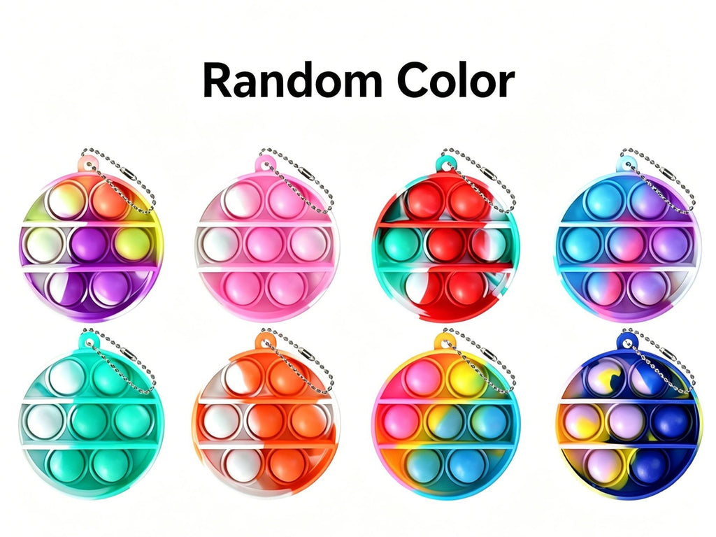 8pk 3cm Heart Pop It Fidget Keychain