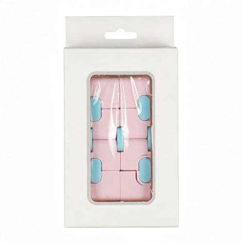 1pk Pastel Pink Infinity Cube Fidget Toy Gift Box