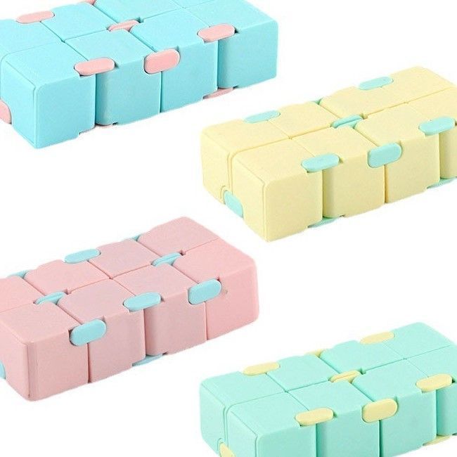 2pk Pastel Green Macaron Infinity Fidget Cube