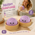 Stress Relief Giant Bun Squishy Plain Purple 2 Pack, Calming Present