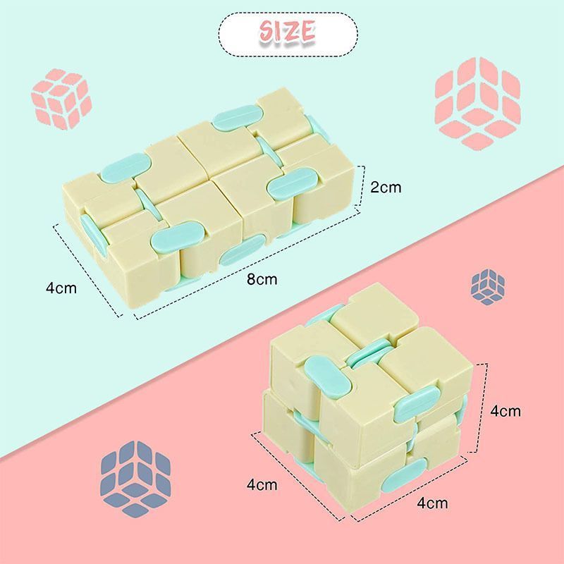 2pk Pastel Blue & Yellow Infinity Fidget Cube
