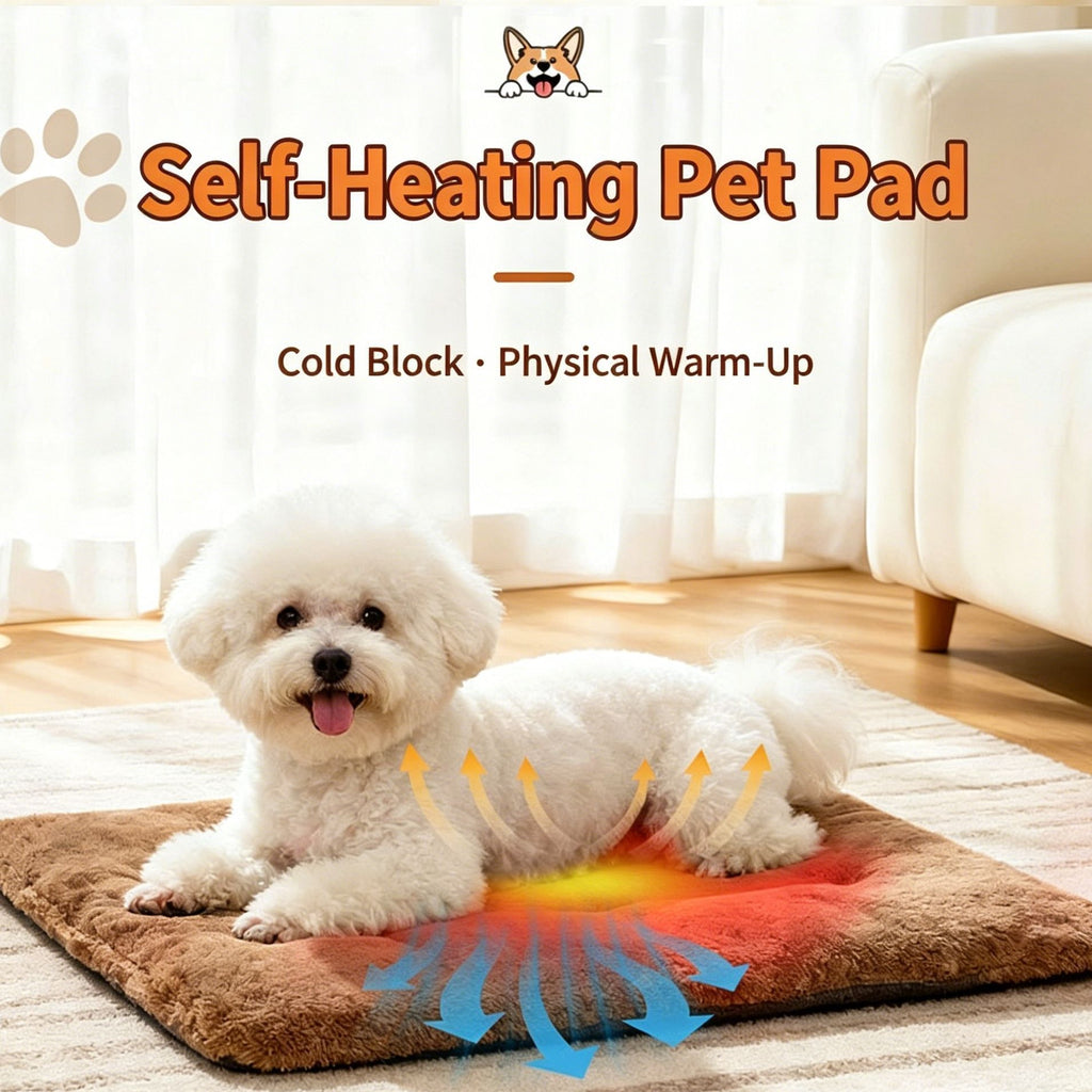 Khaki Self Heating Pet Pad XL Size 72*115cm Warm Dog Cat Mat