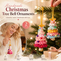 2 Pack Crochet Ornament A+D Pink & Rainbow 1, Xmas Tree Gift Pair