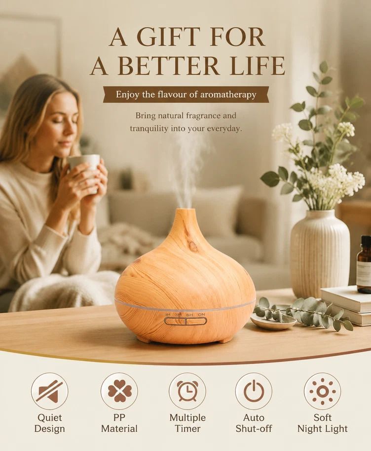 2 Pack Onion Diffuser Dark Wood + Remote, 24V AU Plug, Bedroom Gift Pack