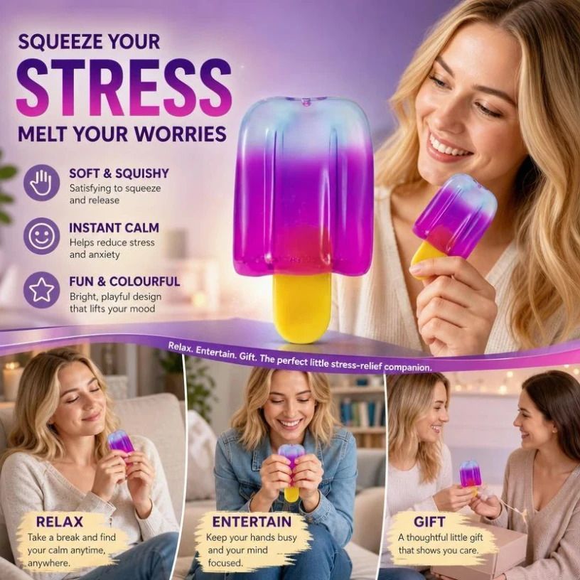 Slow-Rise Popsicle Squishy Stress Toy (Purple)