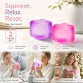 Slow-Rise Ice Cube Squishy Stress Toy - 2 Pack (Purple & Pink)