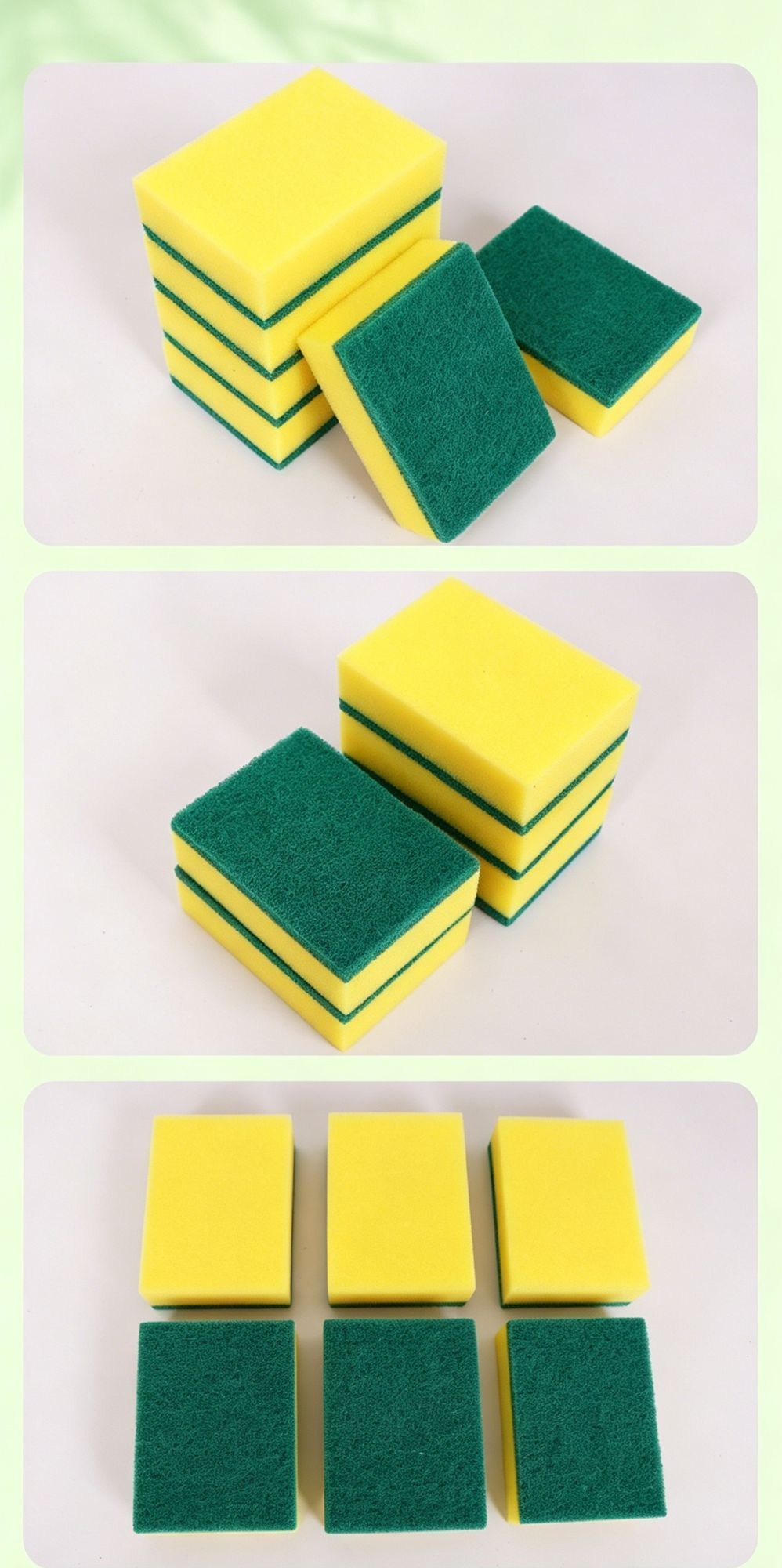 10pk Waist Shape Dual Sided Dish Sponge