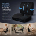 Mesh Black Seat & Lumbar Cushion Set 45x36x7, Full Body Sitting Support Gift