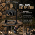 Manual Log Splitter Round Base 19cm, Lightweight Portable Camping Firewood Separator