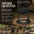 Manual Firewood Separator Five-Star Base 27cm, Wide Base For Safe Wood Splitting