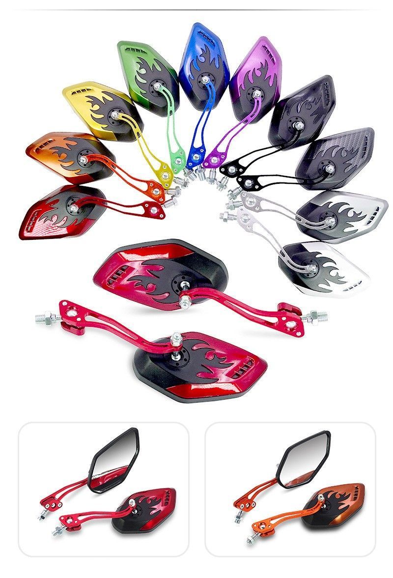 1 Pair Motorcycle Bicycle Rearview Mirror With Mount, Purple