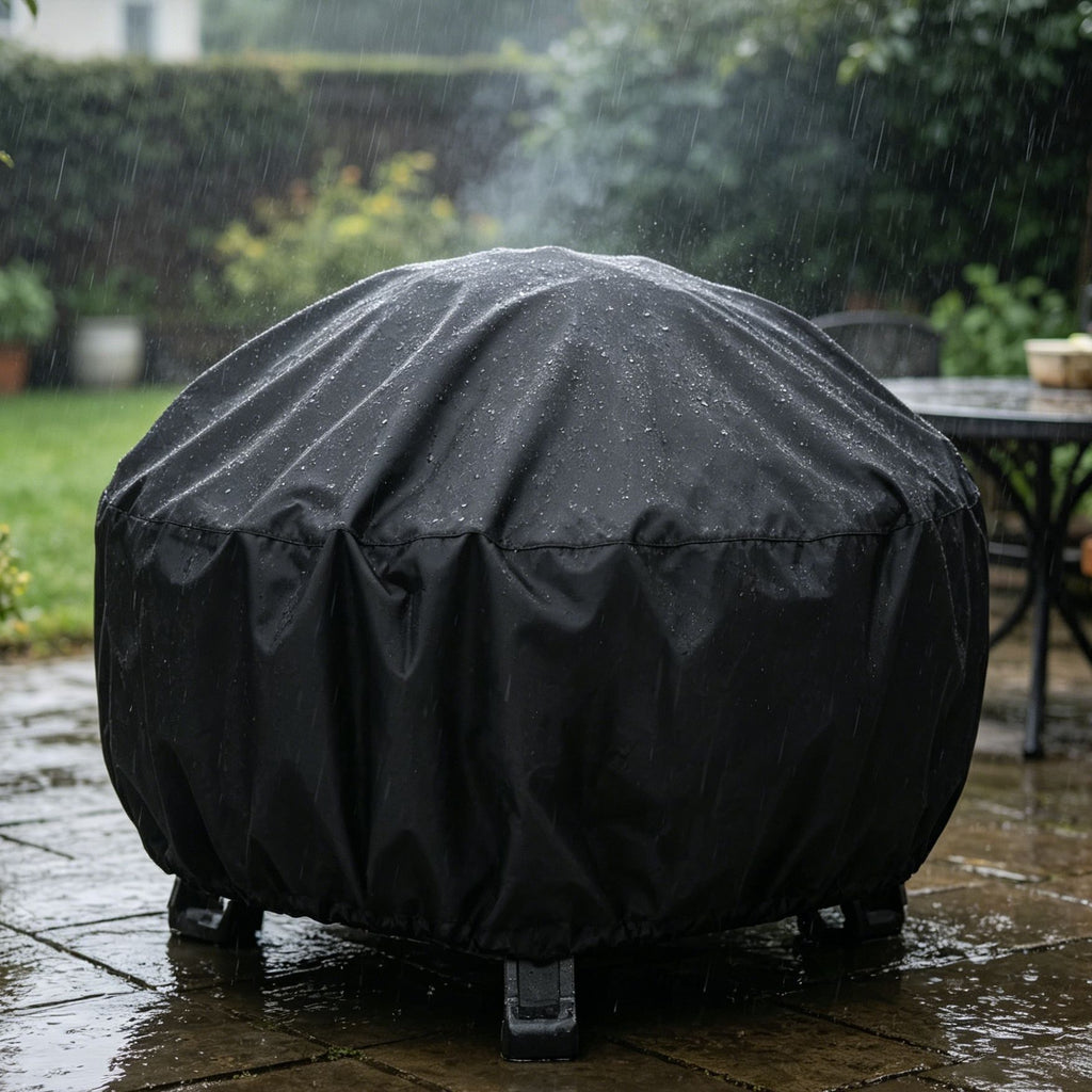 Durable Waterproof Fire Pit Cover Black 77x31cm