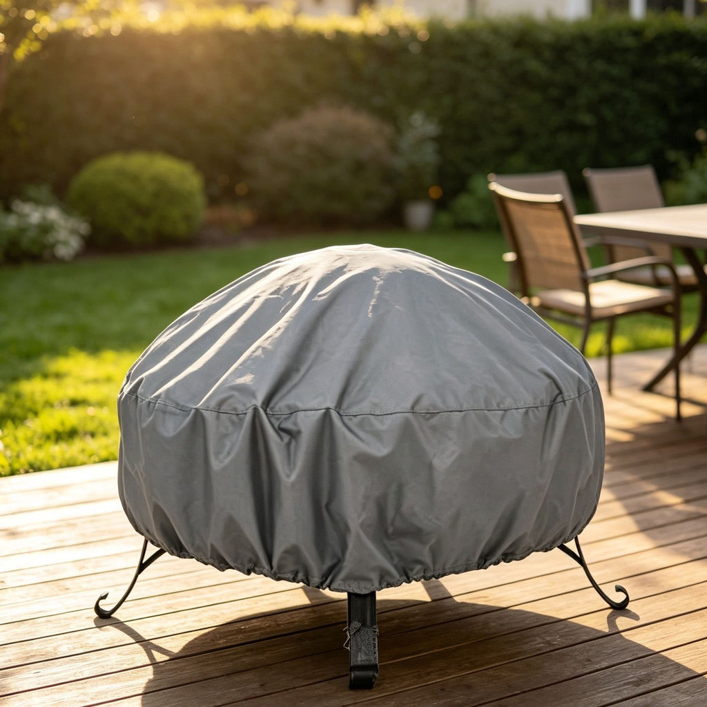 Weather Resistant Safe Fire Pit Cover Slate Grey 77x31cm