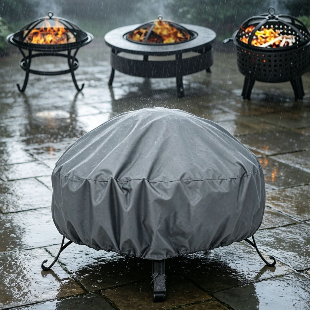 Weather Resistant Safe Fire Pit Cover Slate Grey 85x40cm