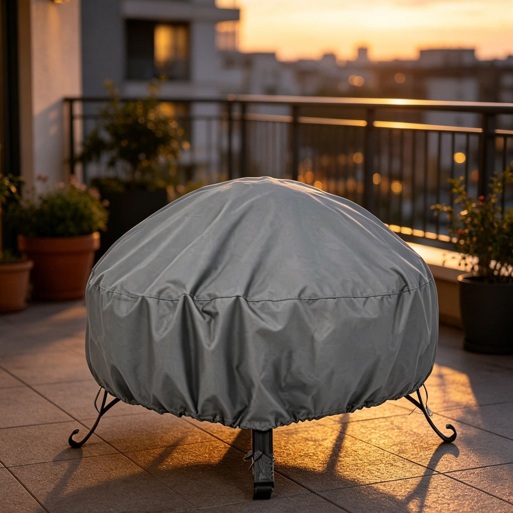 Weather Resistant Safe Fire Pit Cover Slate Grey 122x46cm
