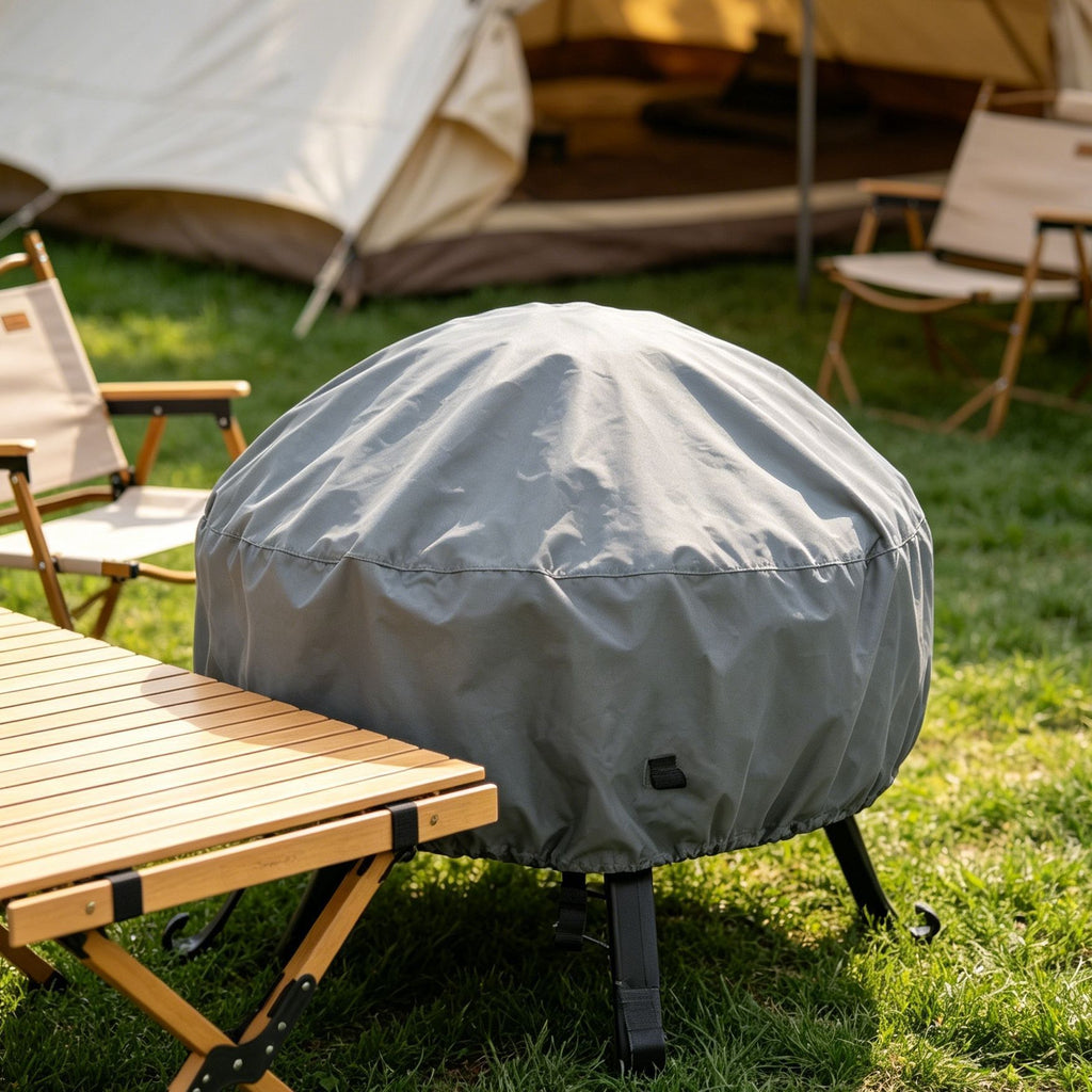 Weather Resistant Safe Fire Pit Cover Slate Grey 122x46cm