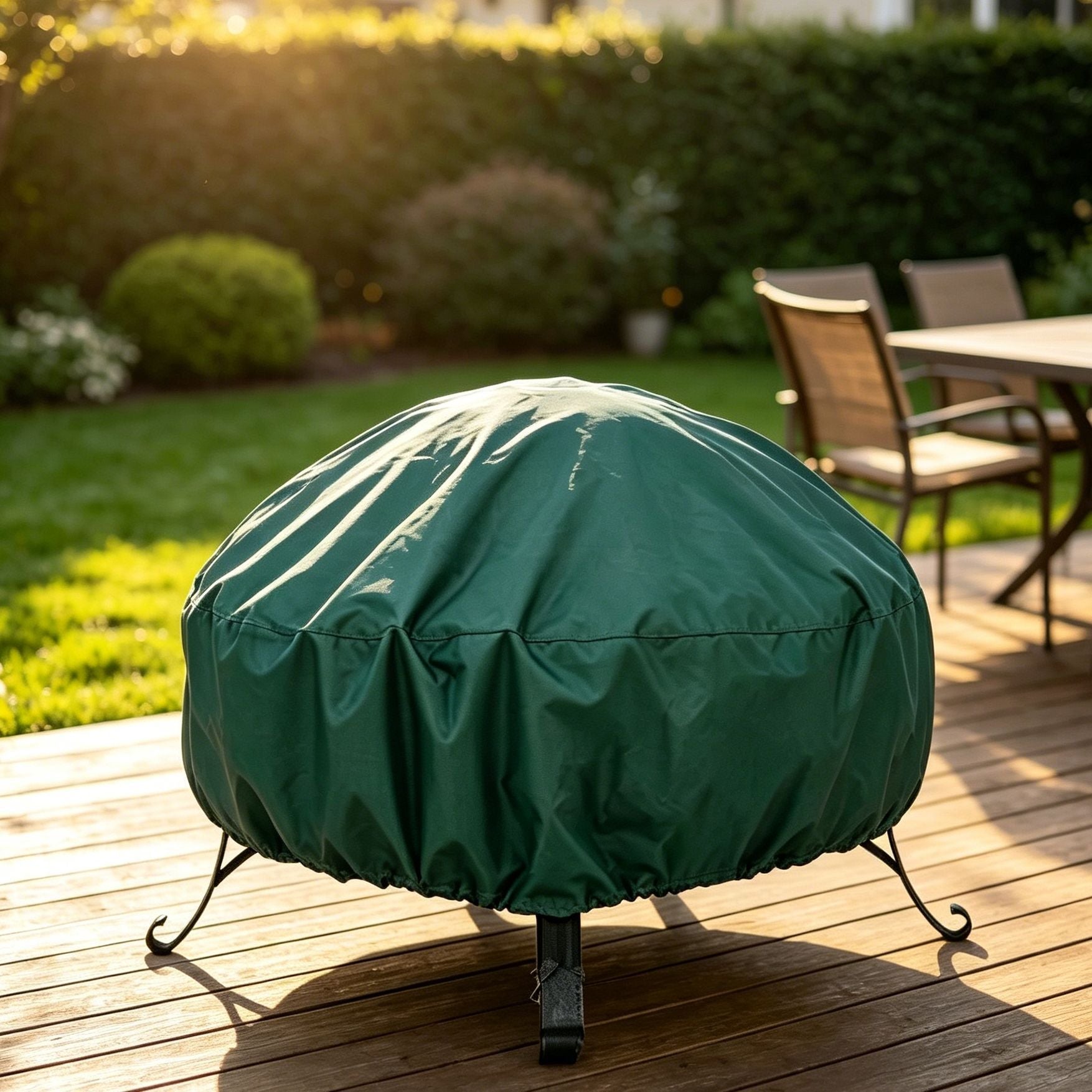 Long Lasting Protective Fire Pit Cover Green 77x31cm