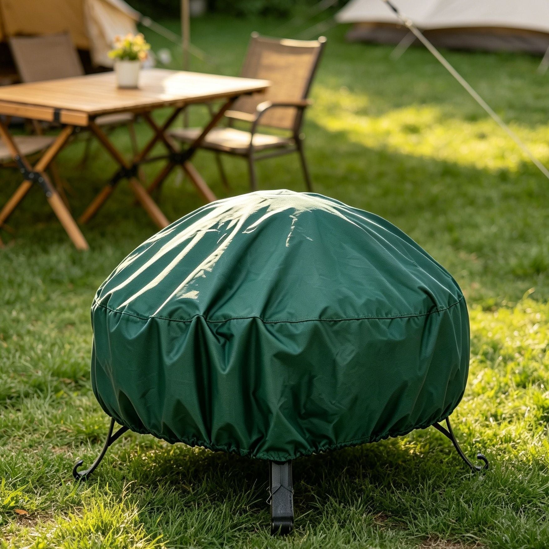 Long Lasting Protective Fire Pit Cover Green 122x46cm