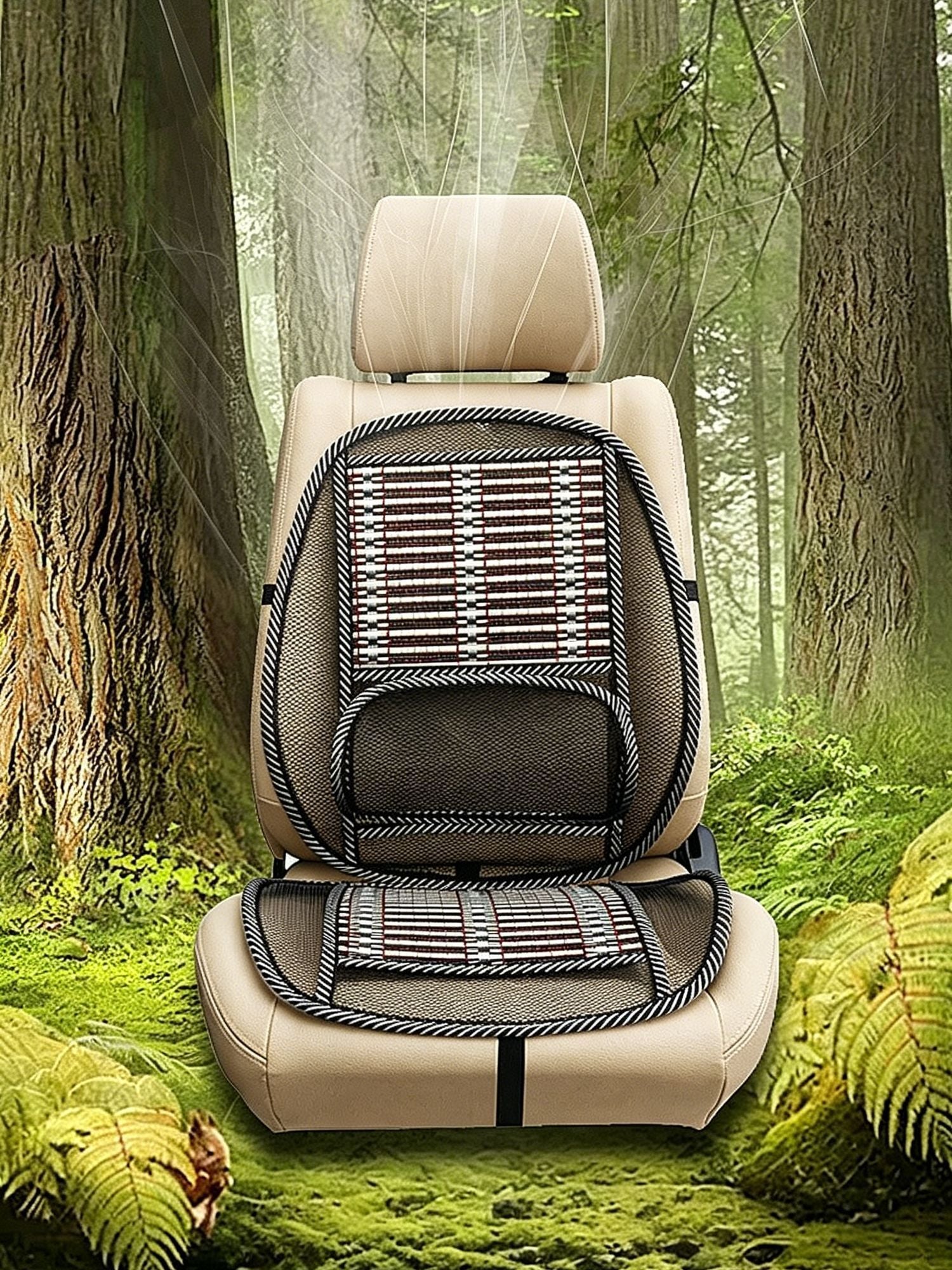 Car Bamboo Wire Cooling Seat Cushion with Backrest 2pc