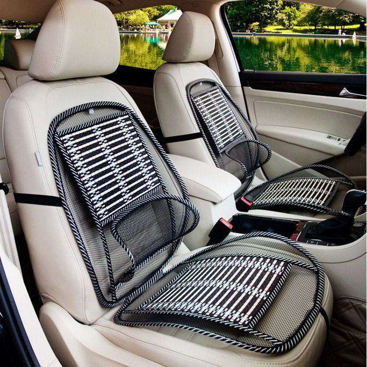 4pcs Car Bamboo Wire Cooling Seat Cushion With Backrest