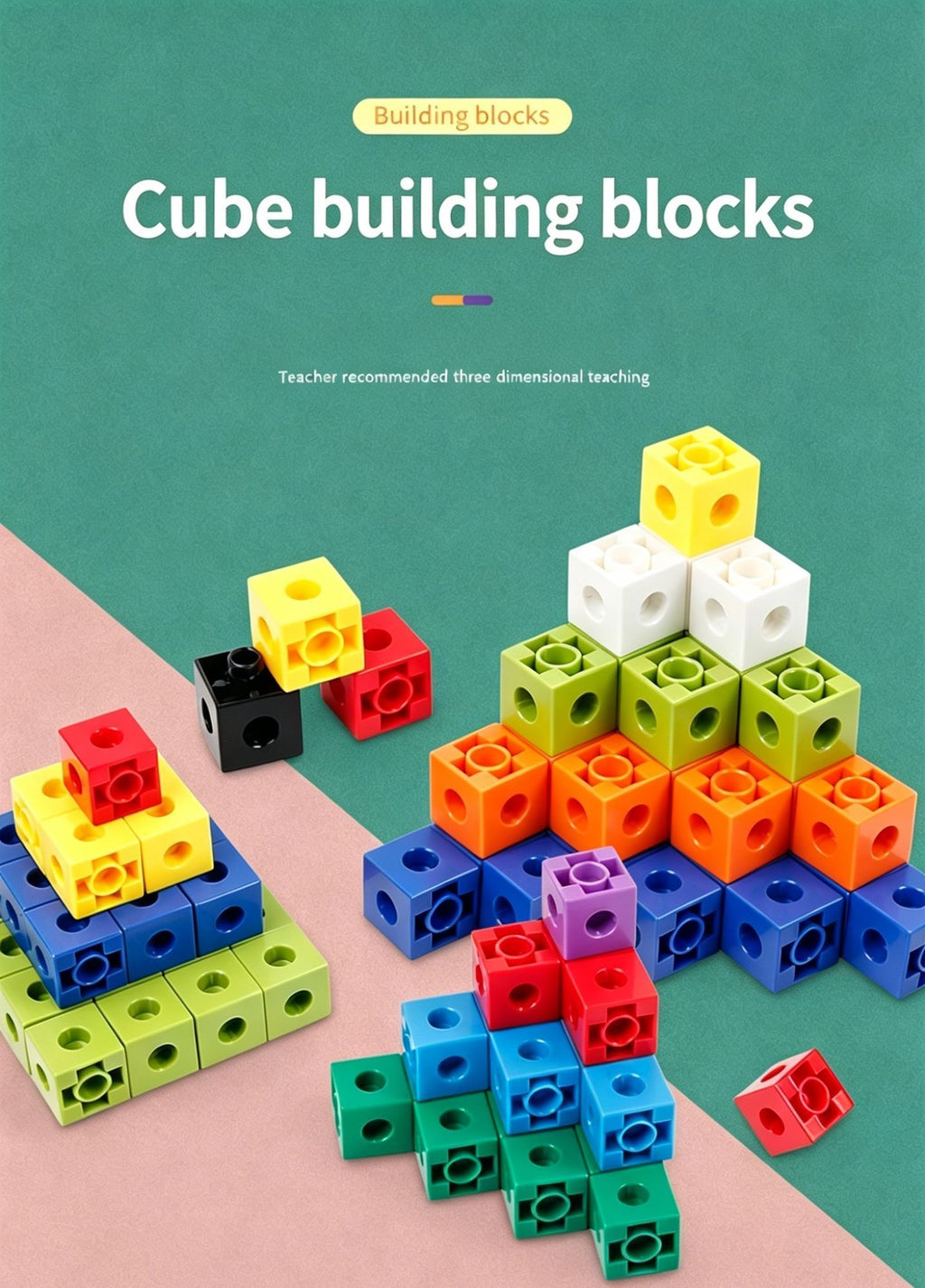 150pcs 10 Colors Mixed PP Square Building Blocks