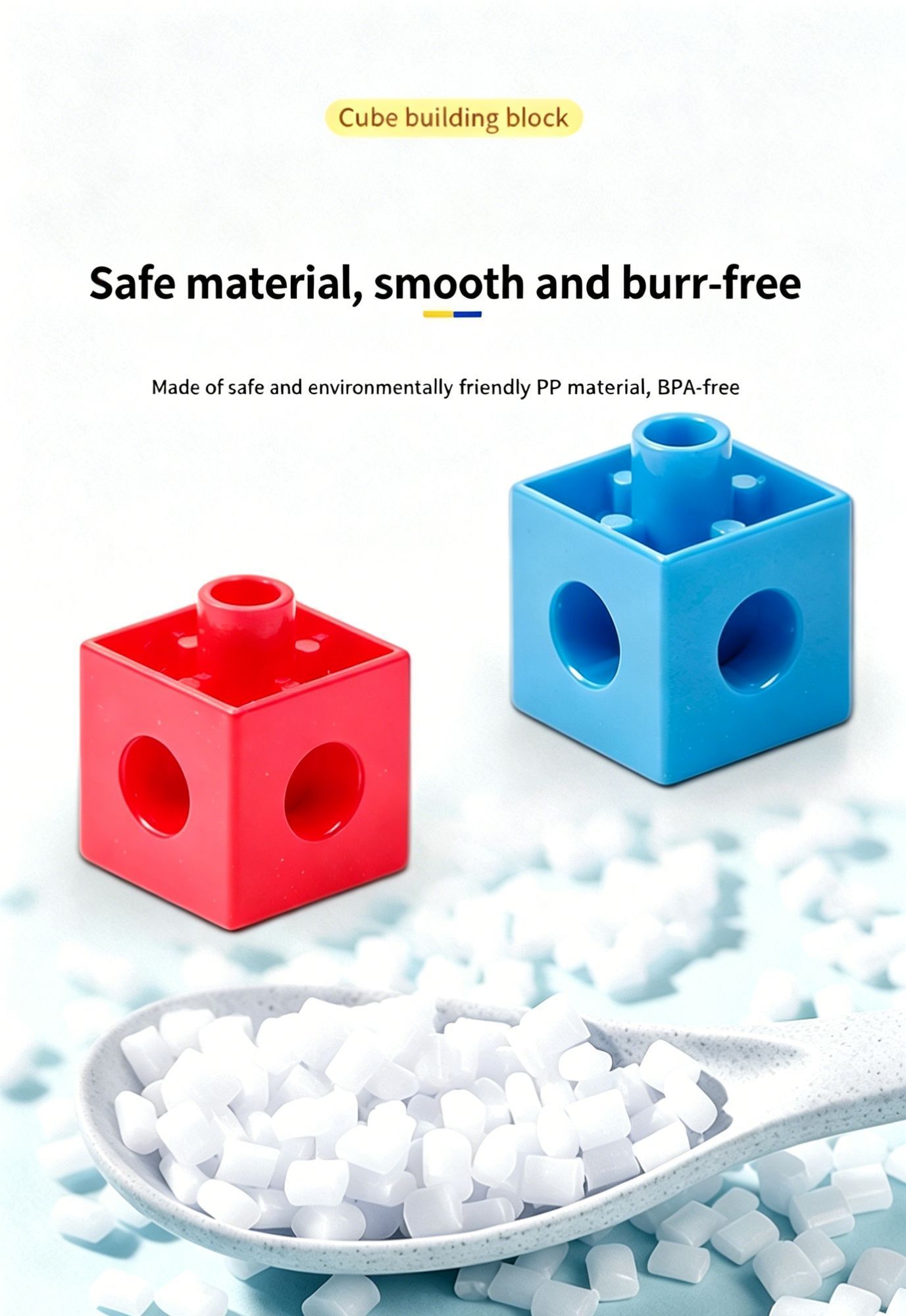 150pcs With Storage Box 10 Colors Mixed PP Square Blocks
