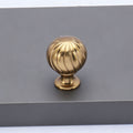 Vertical Groove Pumpkin Ball Single Hole Knob 2pcs